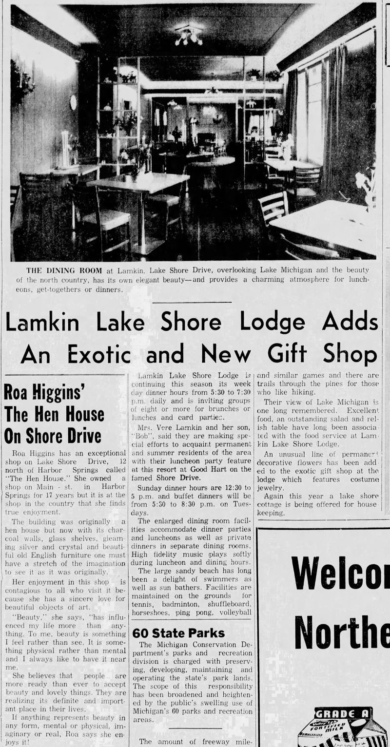 Lamkin Lake Shore Lodge - Jul 1 1963 Article (newer photo)